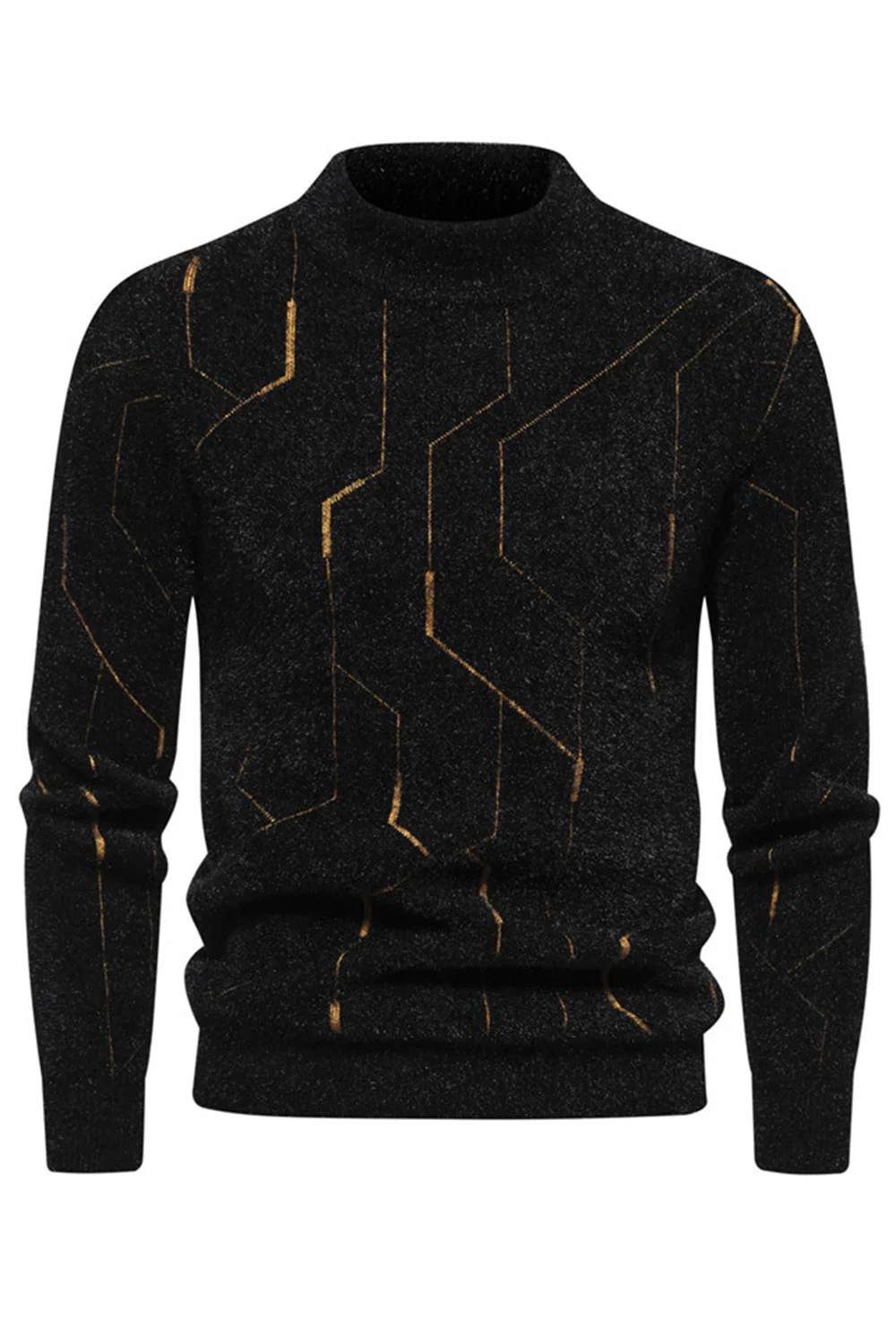 Męski sweter z dzianiny slim fit w kolorze khaki - Image 7