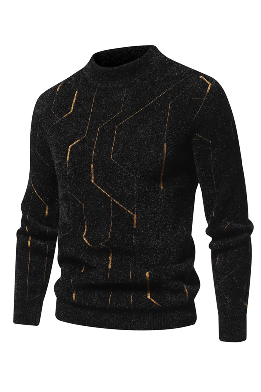 Męski sweter z dzianiny slim fit w kolorze khaki - Image 9