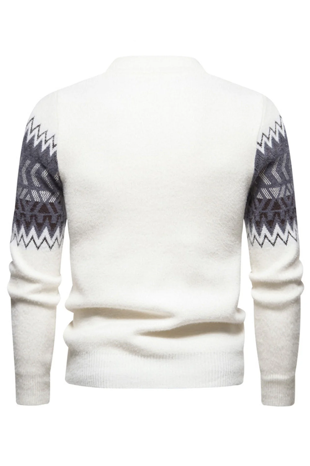 męski sweter z okrągłym dekoltem Colorblock Slim Fit - Image 7