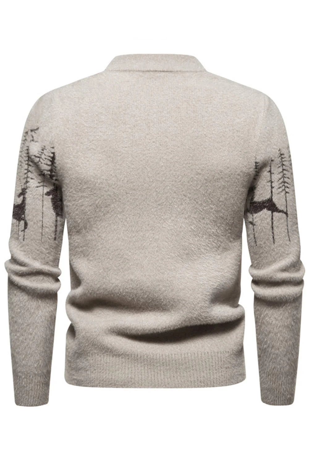 Męski sweter z okrągłym dekoltem i okrągłym dekoltem w choinkę - Image 8