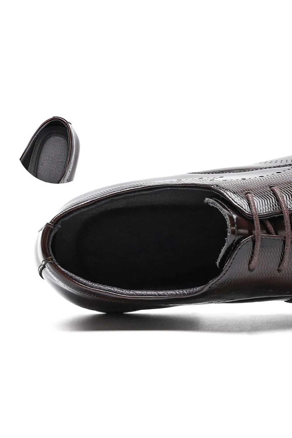 Męskie buty imprezowe z ciemnobrązowej skóry - Image 10
