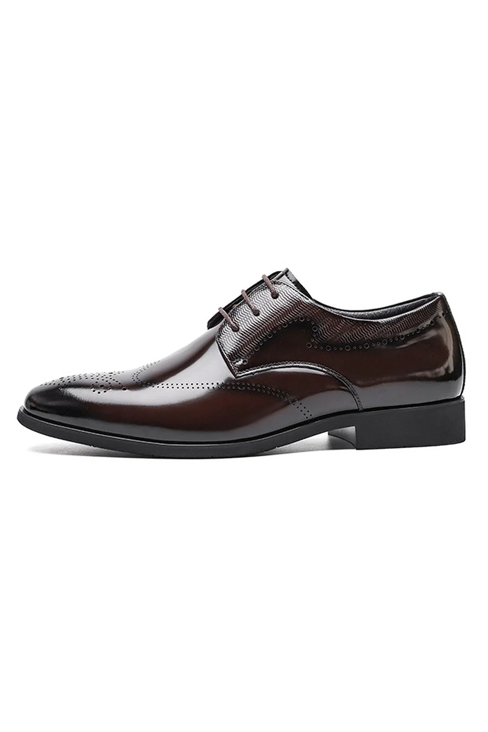 Męskie buty imprezowe z ciemnobrązowej skóry - Image 3