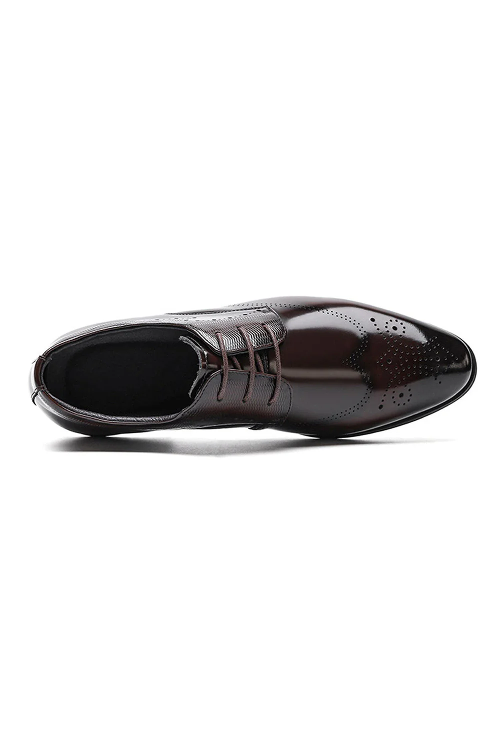 Męskie buty imprezowe z ciemnobrązowej skóry - Image 4