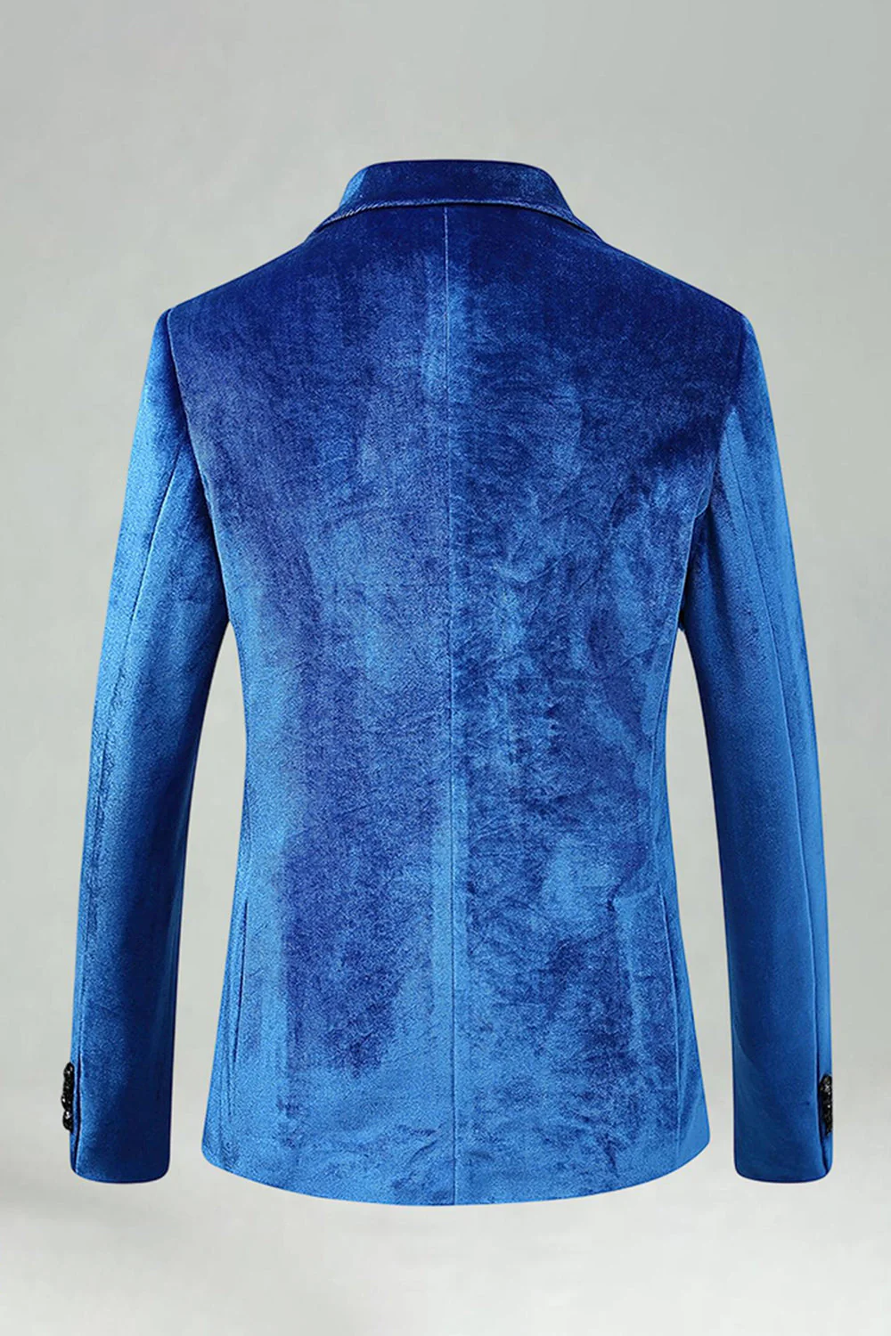 Męskie garnitury balowe Royal Blue z aksamitnymi klapami i wycięciami - Image 4