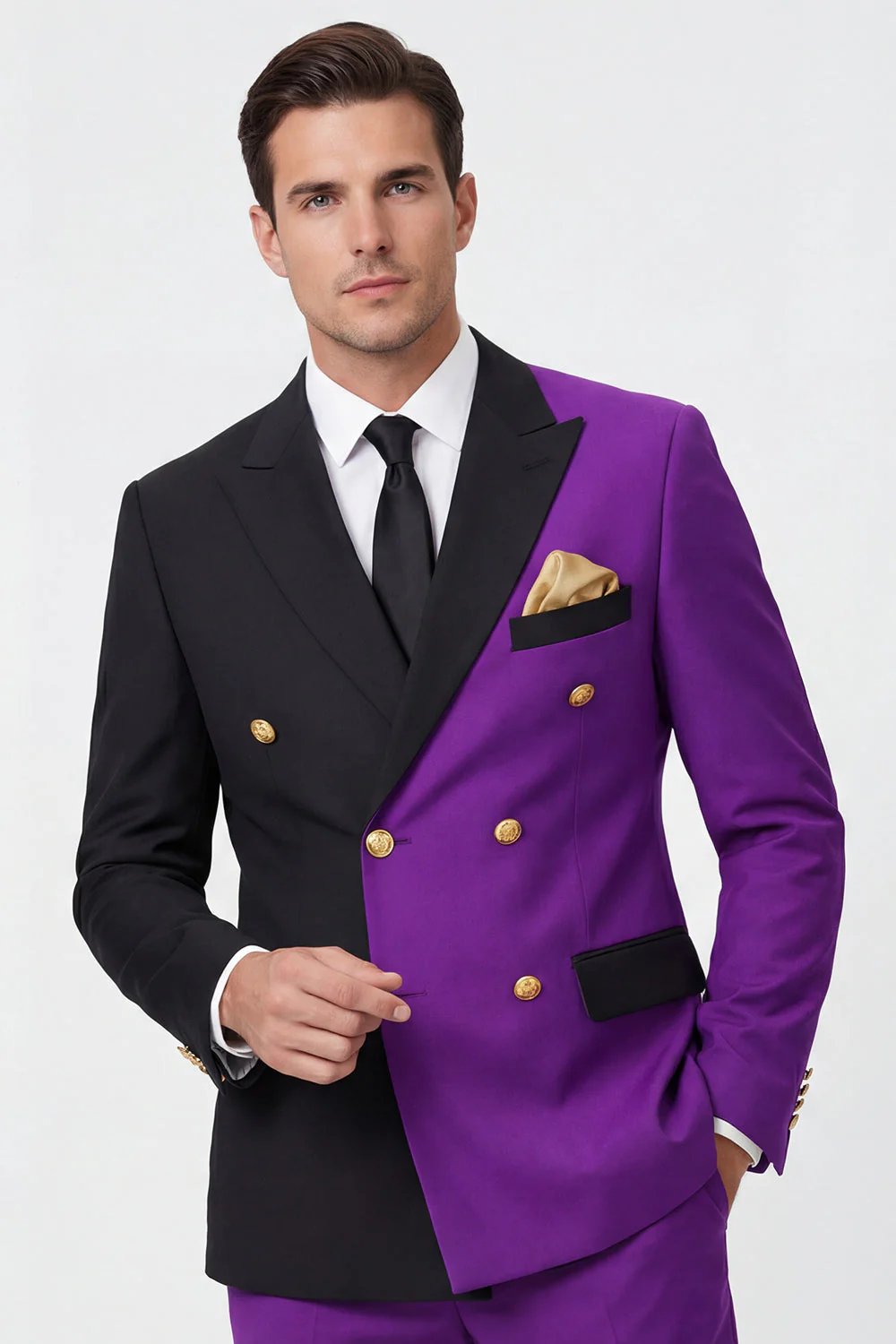 Męskie garnitury na bal balowy z dwuczęściowymi klapami z piołkiem - Image 2