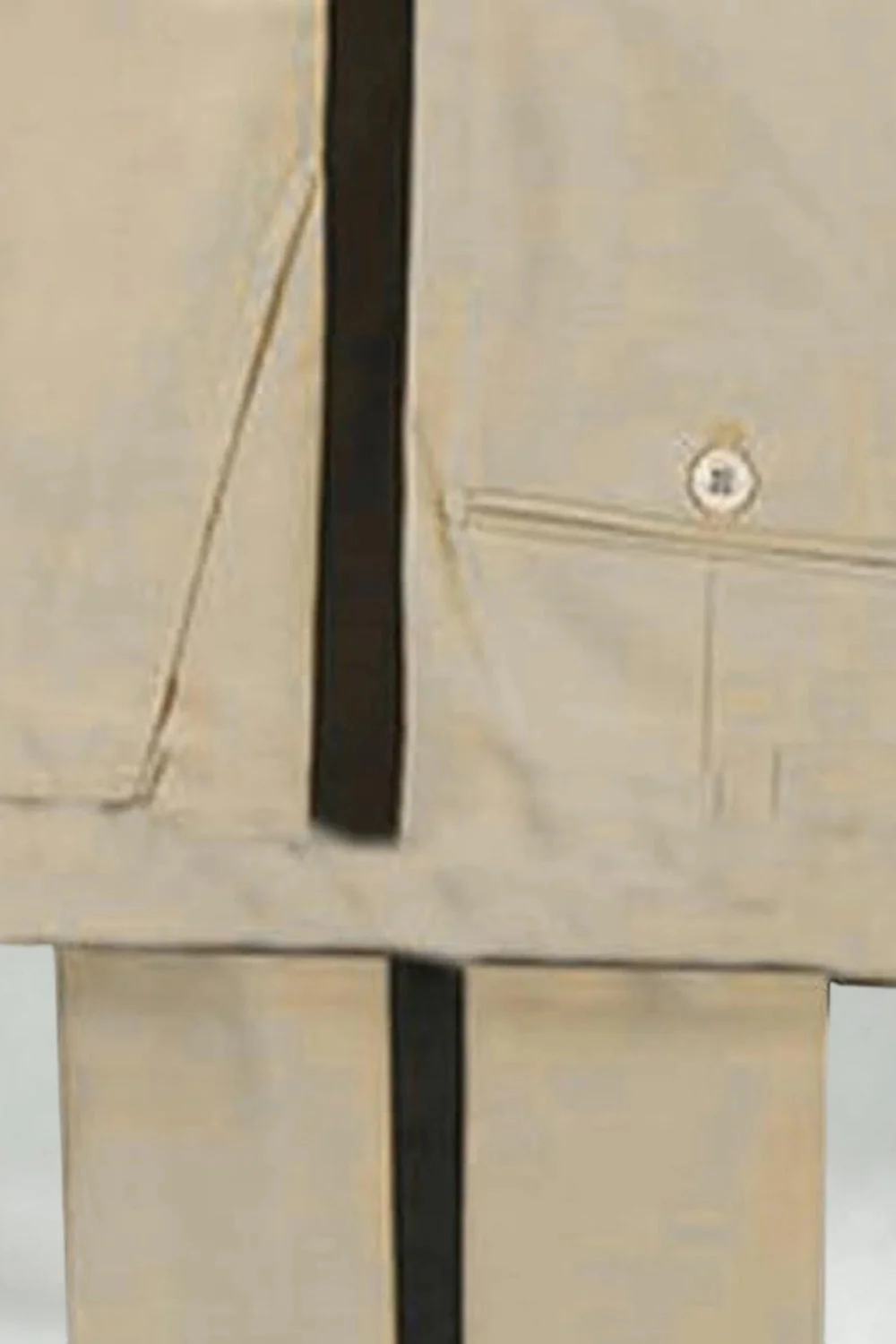 Męskie garnitury Slim Fit 2-częściowe khaki z klapą z szykiem - Image 6