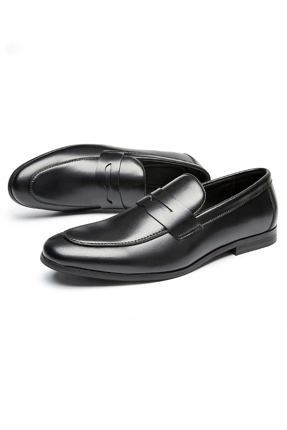 Męskie męskie buty imprezowe z brązowej skóry na wsuwane buty - Image 8
