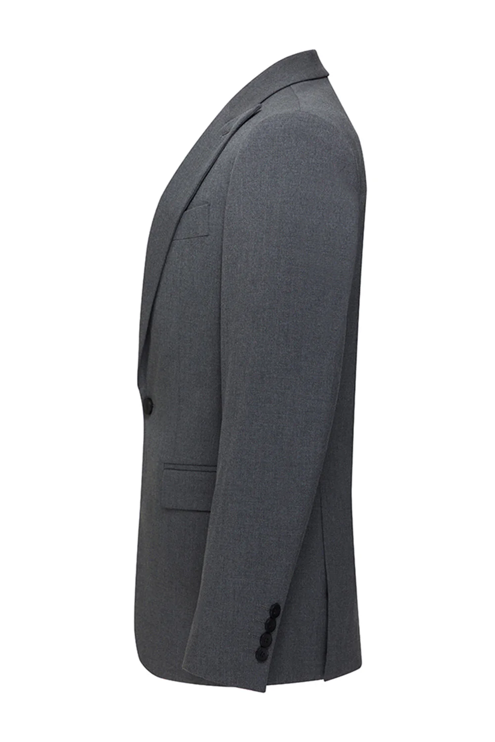 Męskie szare garnitury z 3-częściowymi szarymi garniturami Slim Fit Peak Flael - Image 4