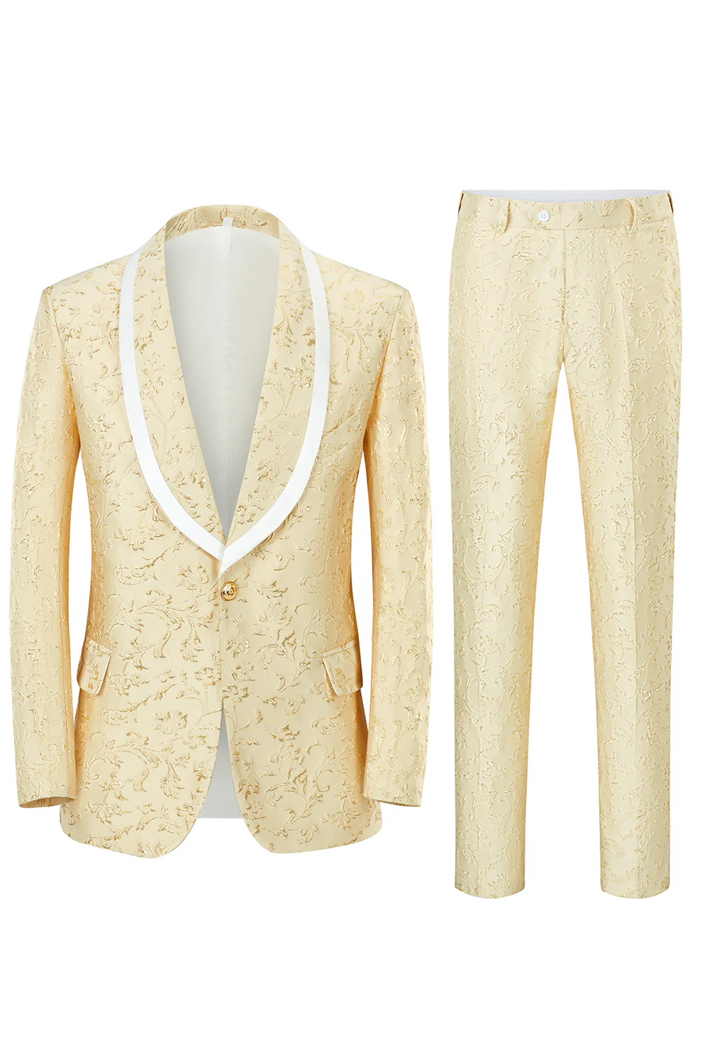 Mint Shawl Lapel One Button Żakardowe garnitury na studniówkę męską - Image 10