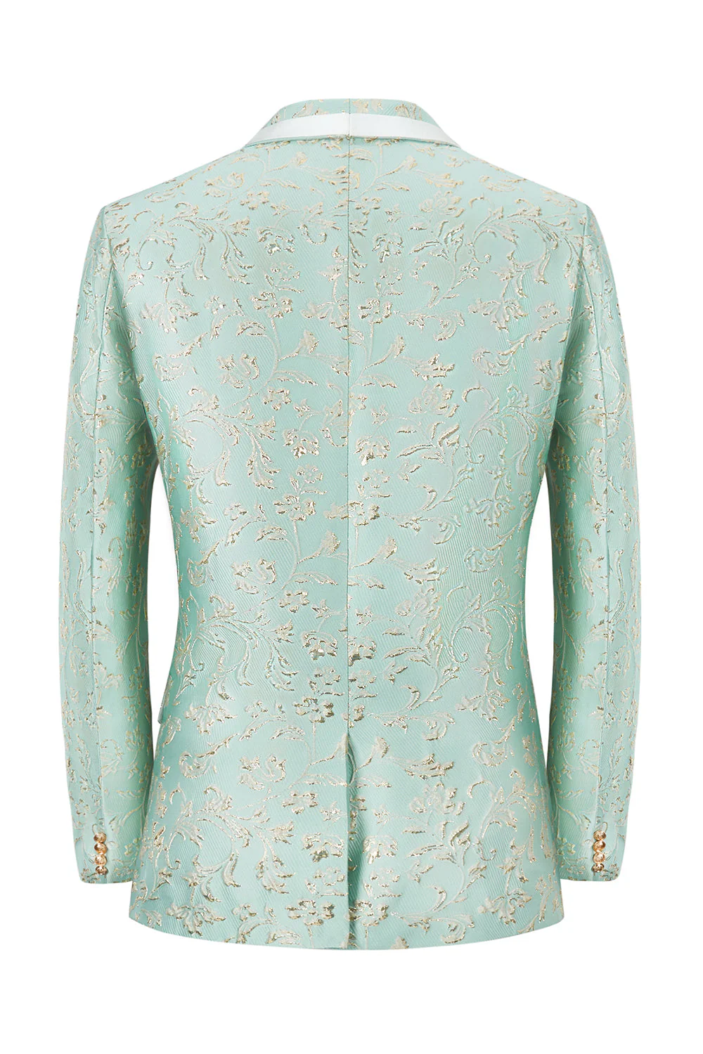 Mint Shawl Lapel One Button Żakardowe garnitury na studniówkę męską - Image 4