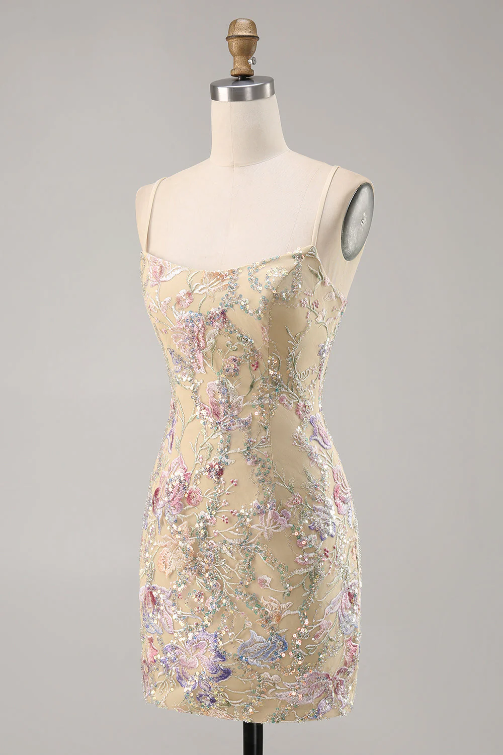 Morelowa kwiatowa haftowana sukienka bodycon Homecoming - Image 3