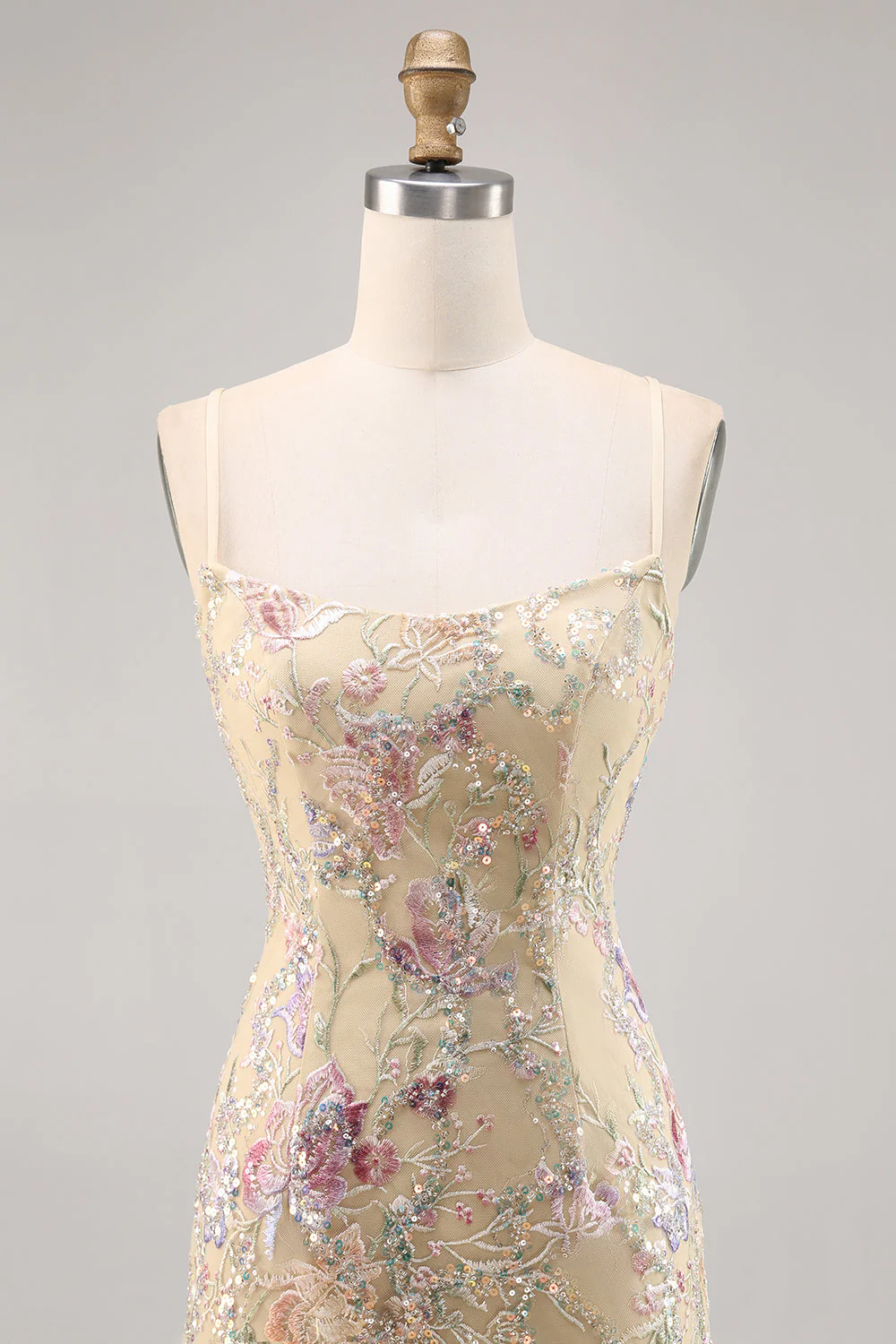 Morelowa kwiatowa haftowana sukienka bodycon Homecoming - Image 4