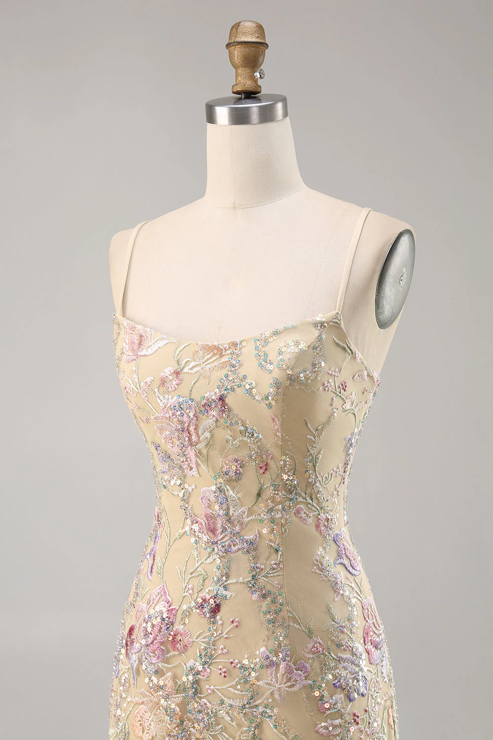 Morelowa kwiatowa haftowana sukienka bodycon Homecoming - Image 6