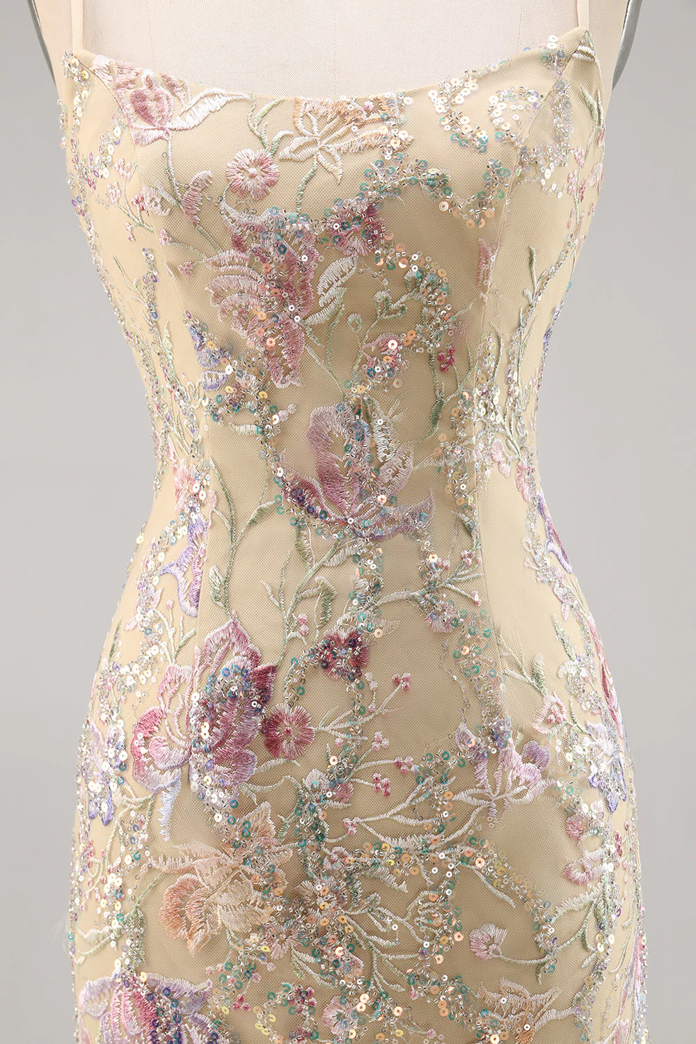 Morelowa kwiatowa haftowana sukienka bodycon Homecoming - Image 7