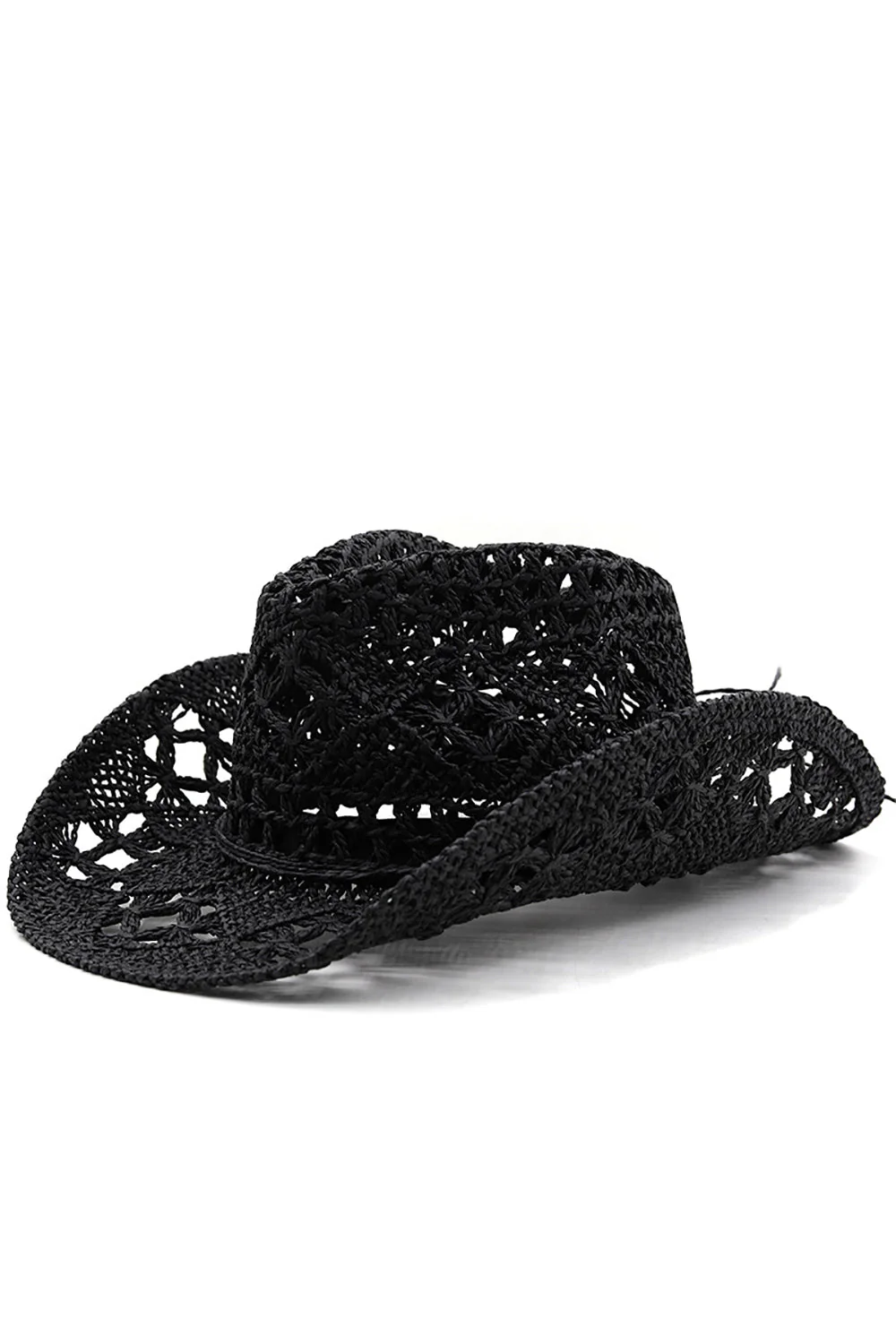 Morelowy dzianiny Zachodni kowbojski kapelusz Słomkowy kapelusz Hollow Out Sunhat - Image 10