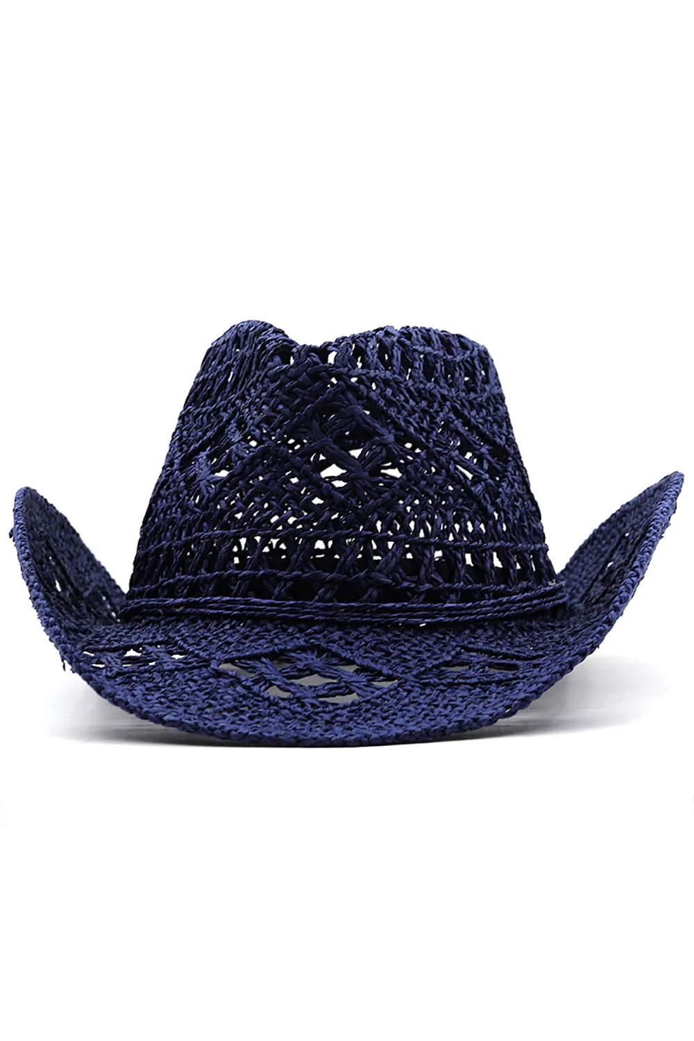 Morelowy dzianiny Zachodni kowbojski kapelusz Słomkowy kapelusz Hollow Out Sunhat - Image 2