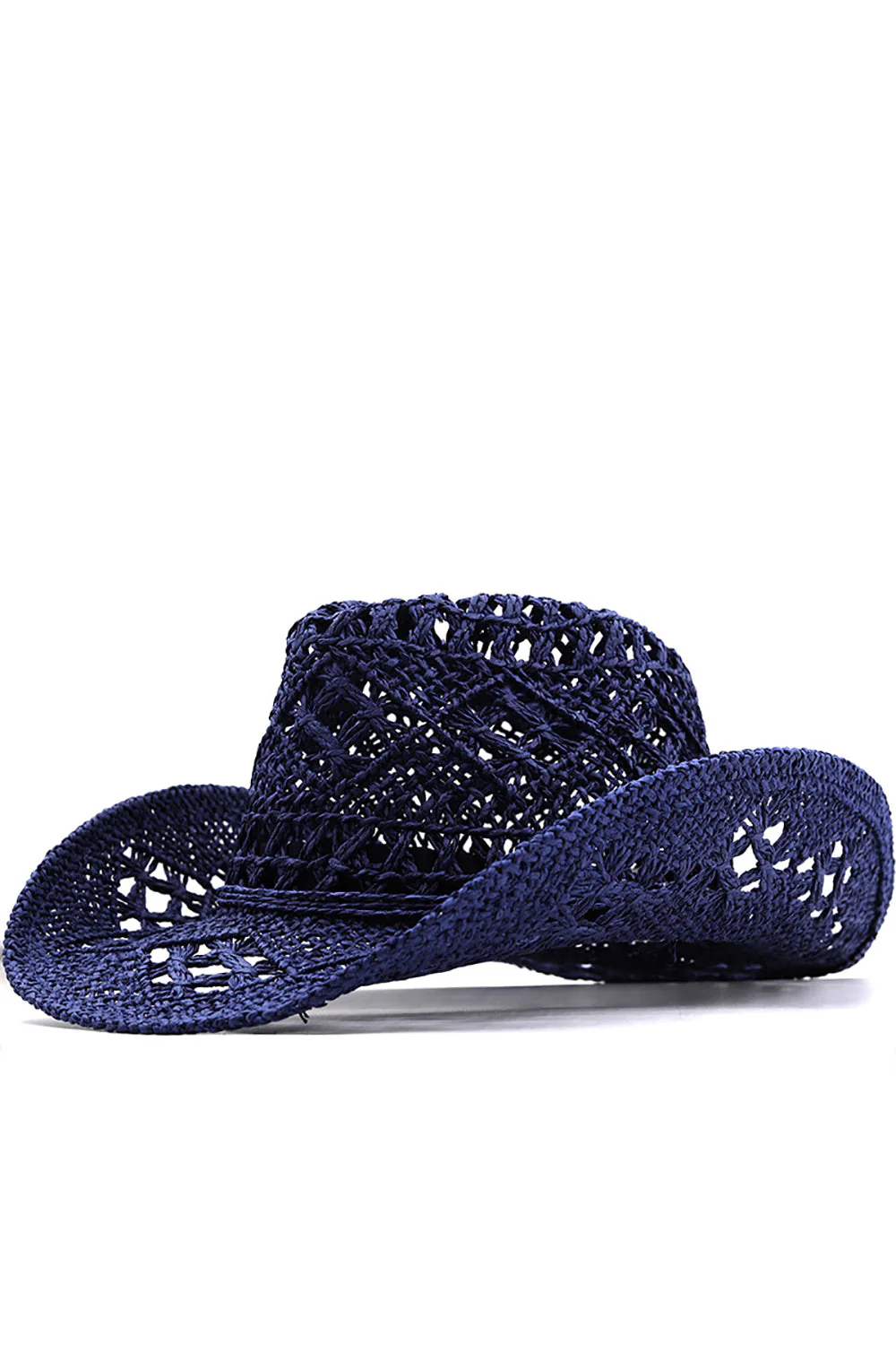 Morelowy dzianiny Zachodni kowbojski kapelusz Słomkowy kapelusz Hollow Out Sunhat - Image 3