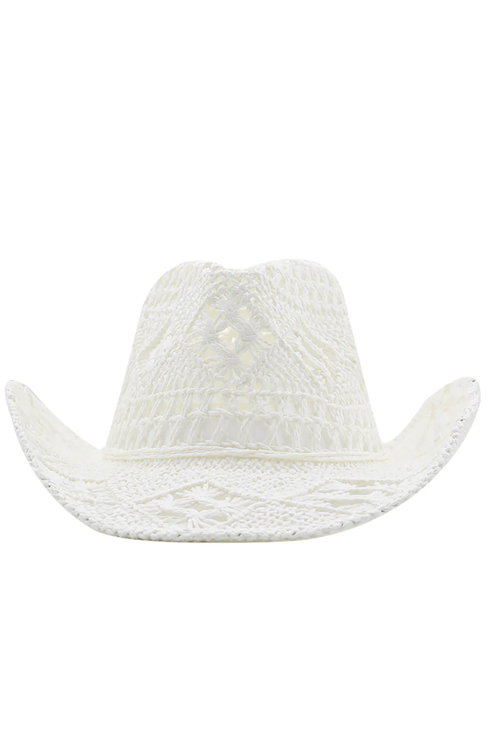 Morelowy dzianiny Zachodni kowbojski kapelusz Słomkowy kapelusz Hollow Out Sunhat - Image 4