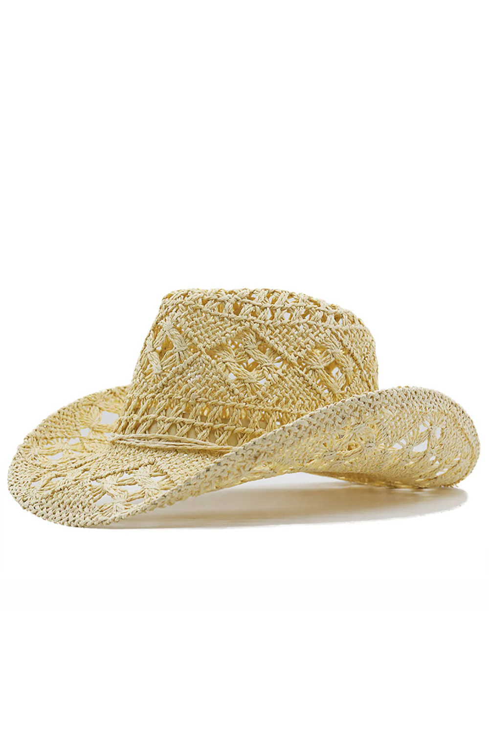 Morelowy dzianiny Zachodni kowbojski kapelusz Słomkowy kapelusz Hollow Out Sunhat - Image 6
