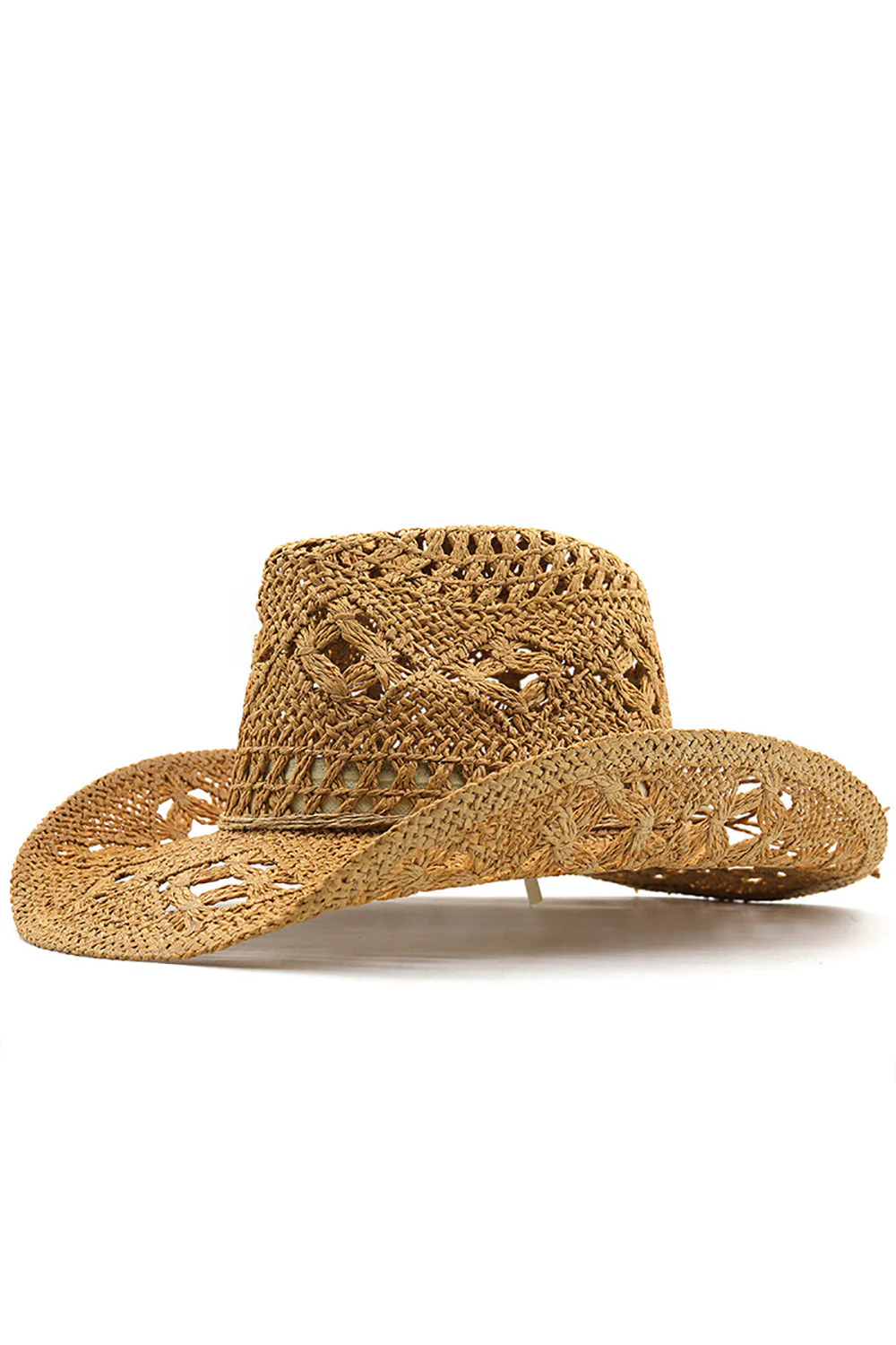 Morelowy dzianiny Zachodni kowbojski kapelusz Słomkowy kapelusz Hollow Out Sunhat - Image 8