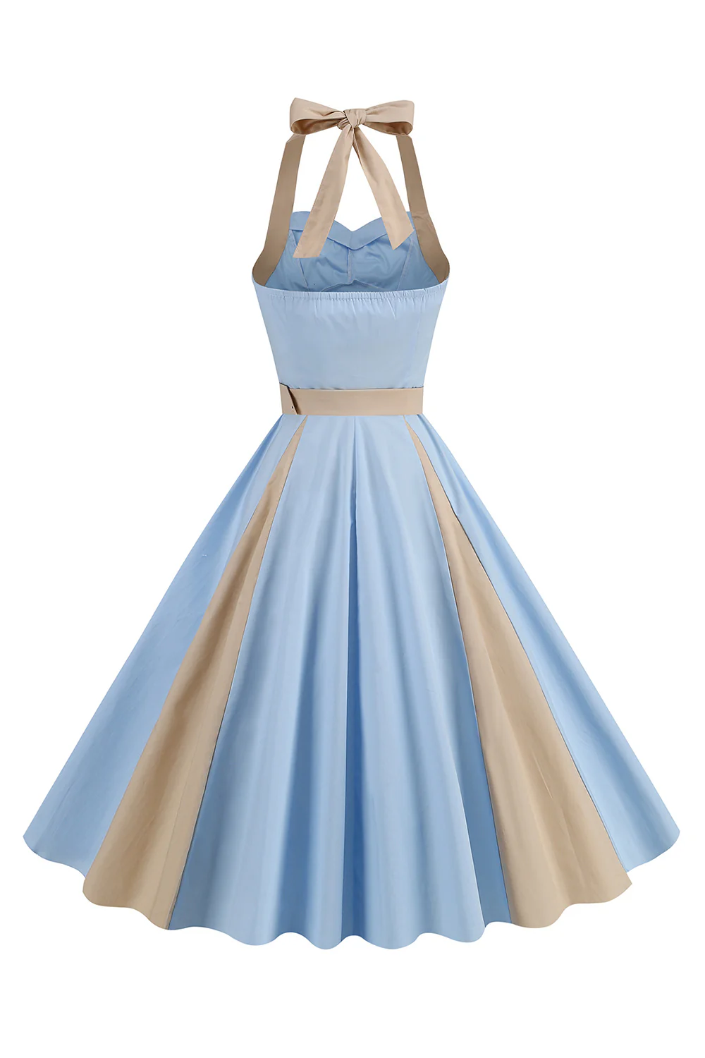 Niebieska sukienka A Line Halter Vintage 1950 - Image 2