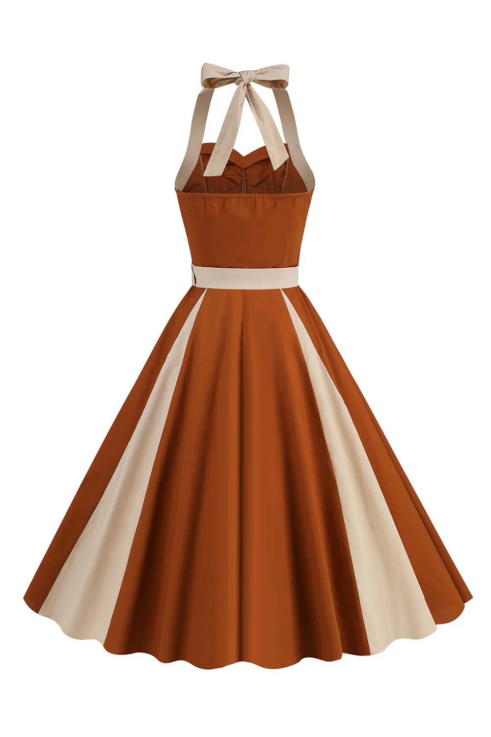 Niebieska sukienka A Line Halter Vintage 1950 - Image 7