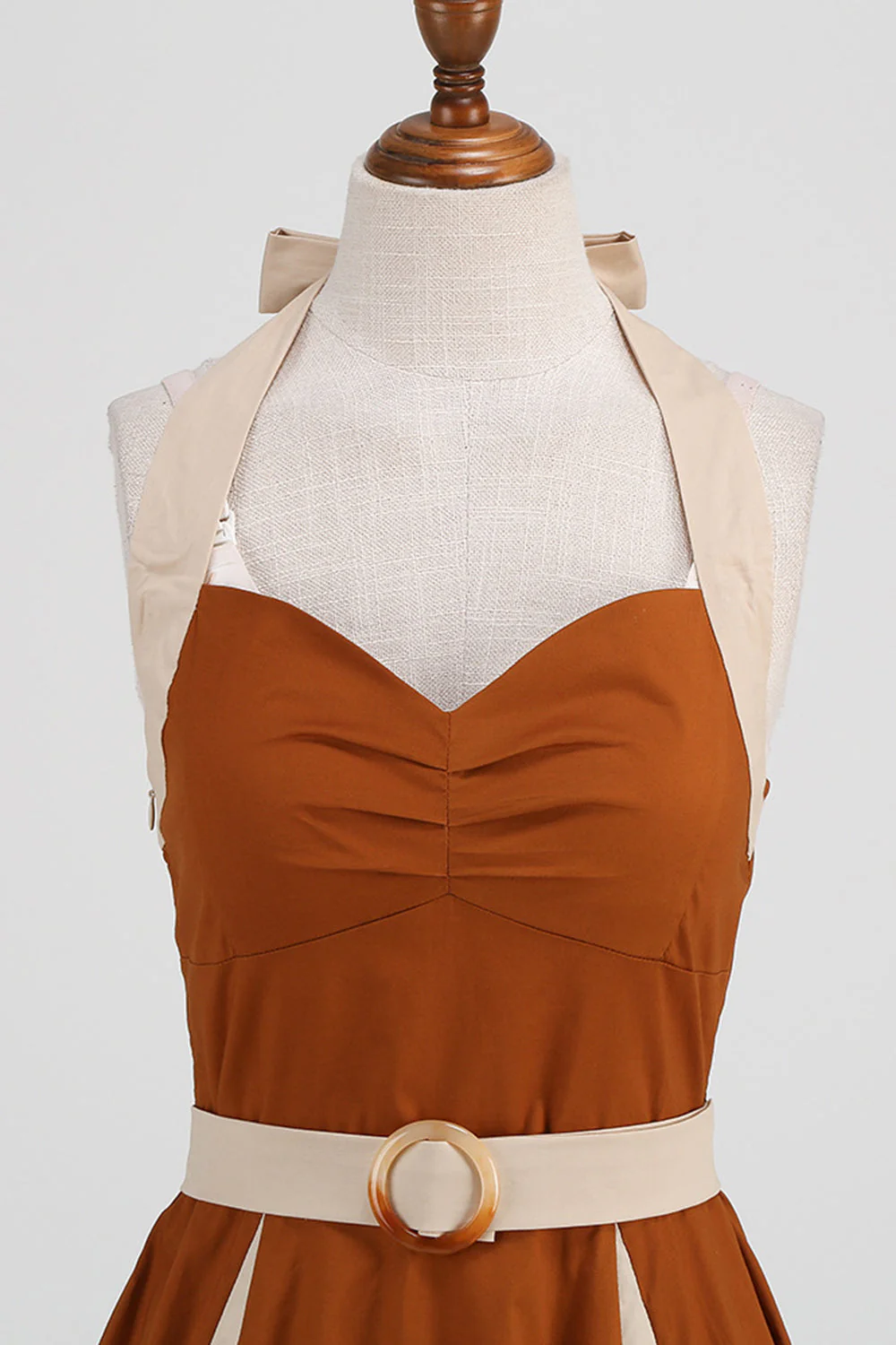 Niebieska sukienka A Line Halter Vintage 1950 - Image 9