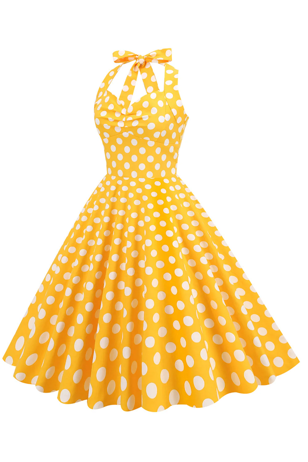 Niebieska Sukienka Pin Up Lata 50 w Groszki - Image 7