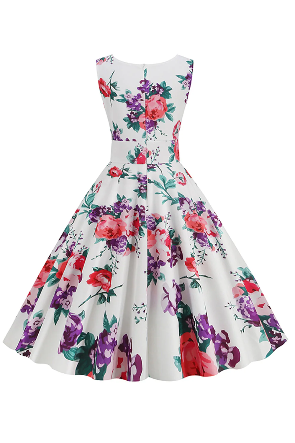 Niebieska Sukienka Vintage Lata 50 w Kwiaty - Image 7