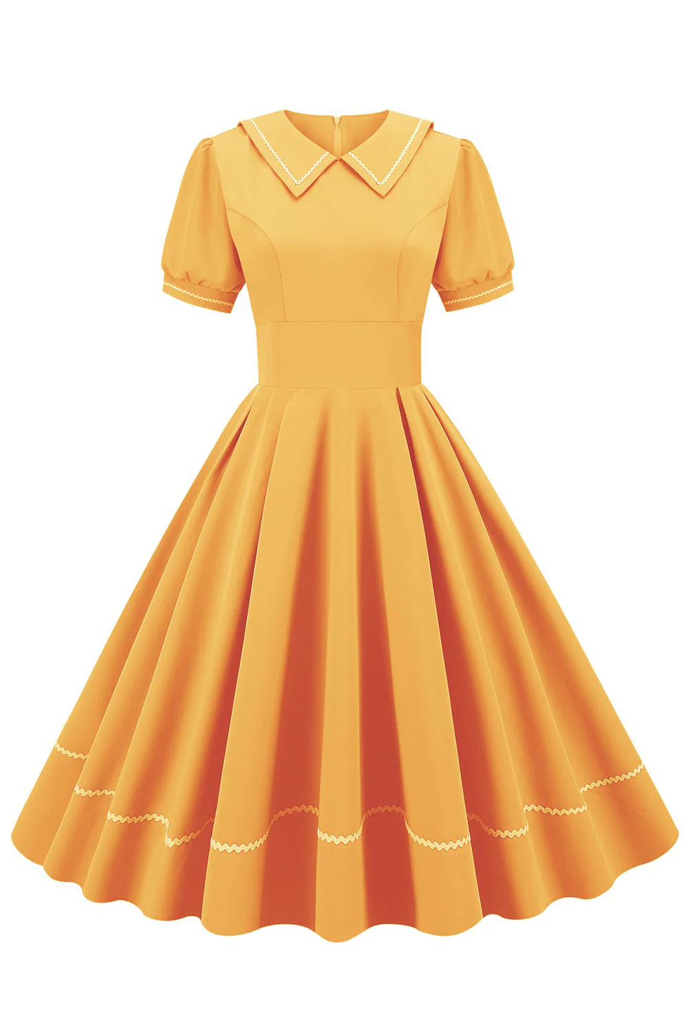 Niebieska Sukienka Z Krótkimi Rękawami W Stylu Retro Z Lat 50 - Image 7