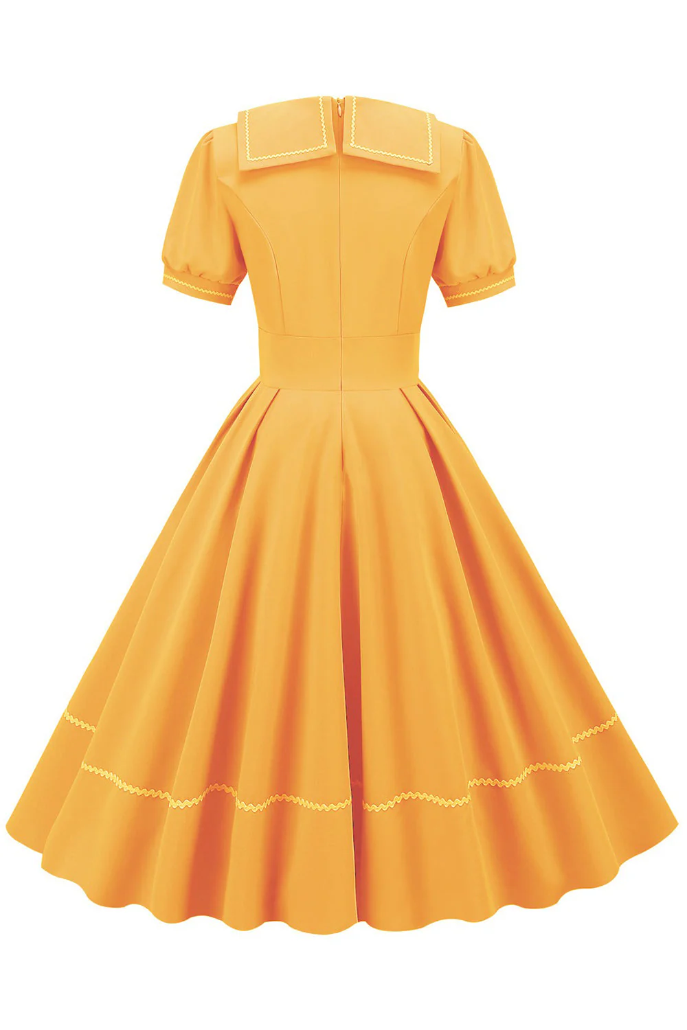 Niebieska Sukienka Z Krótkimi Rękawami W Stylu Retro Z Lat 50 - Image 8
