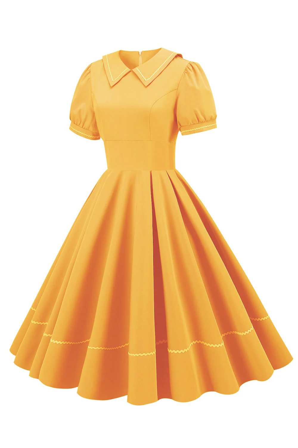 Niebieska Sukienka Z Krótkimi Rękawami W Stylu Retro Z Lat 50 - Image 9