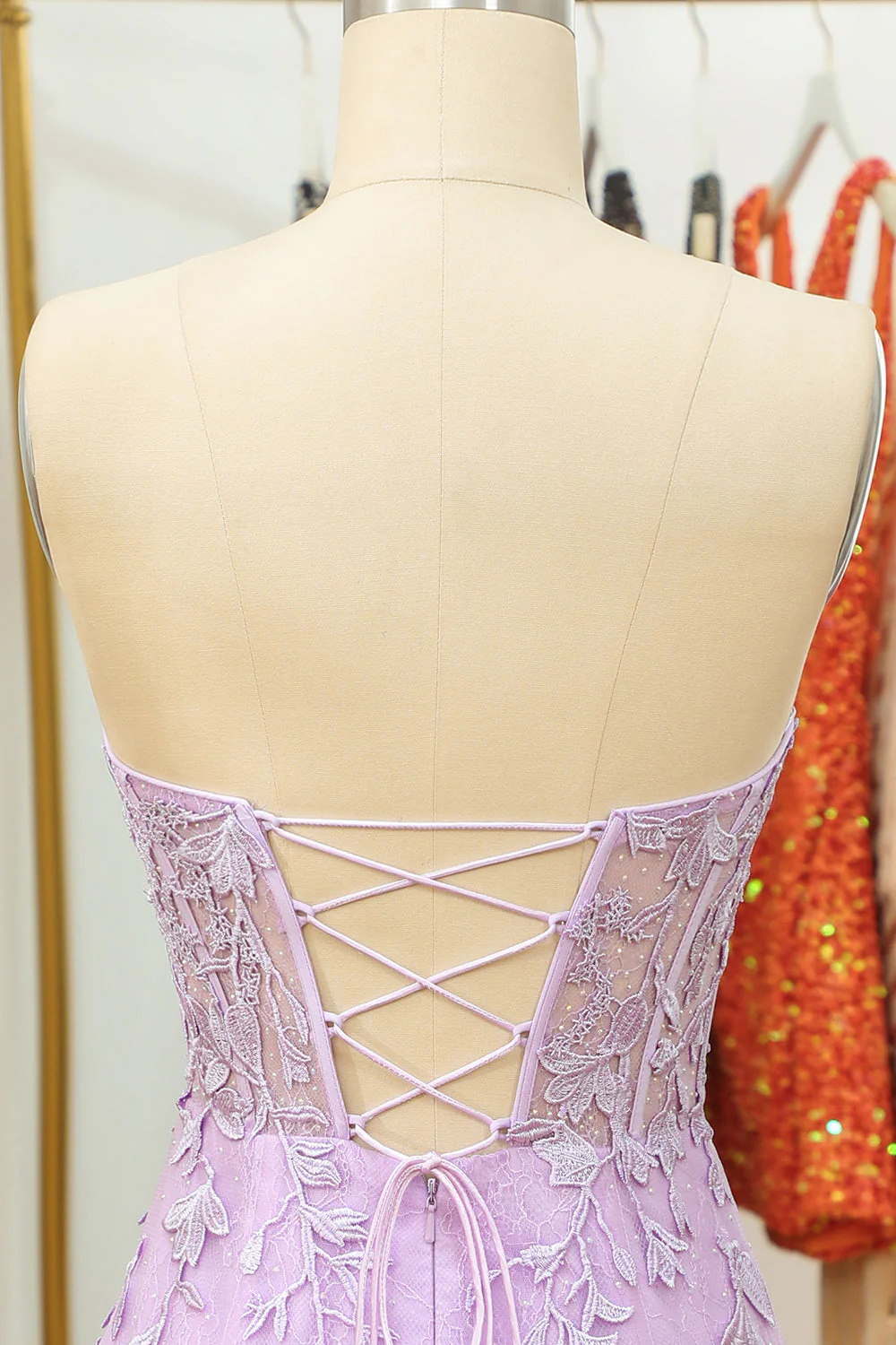 Obcisła sukienka Sweetheart Purple Short Homecoming Dress z aplikacjami - Image 6