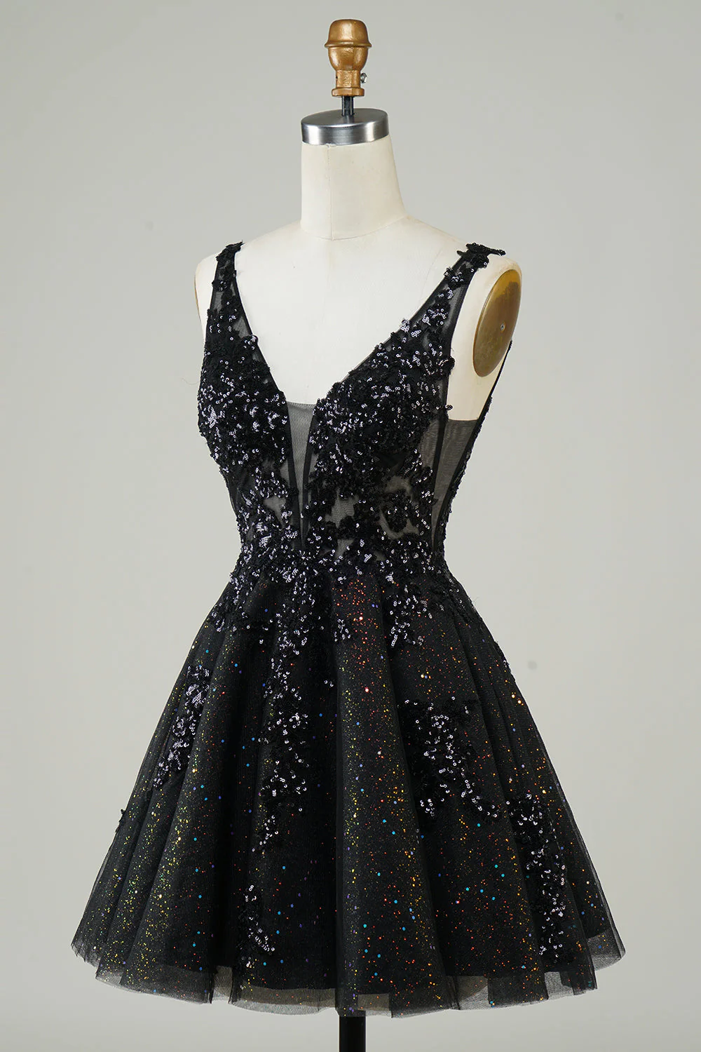 Orange A Line Glitter Homecoming Sukienka z cekinami - Image 12