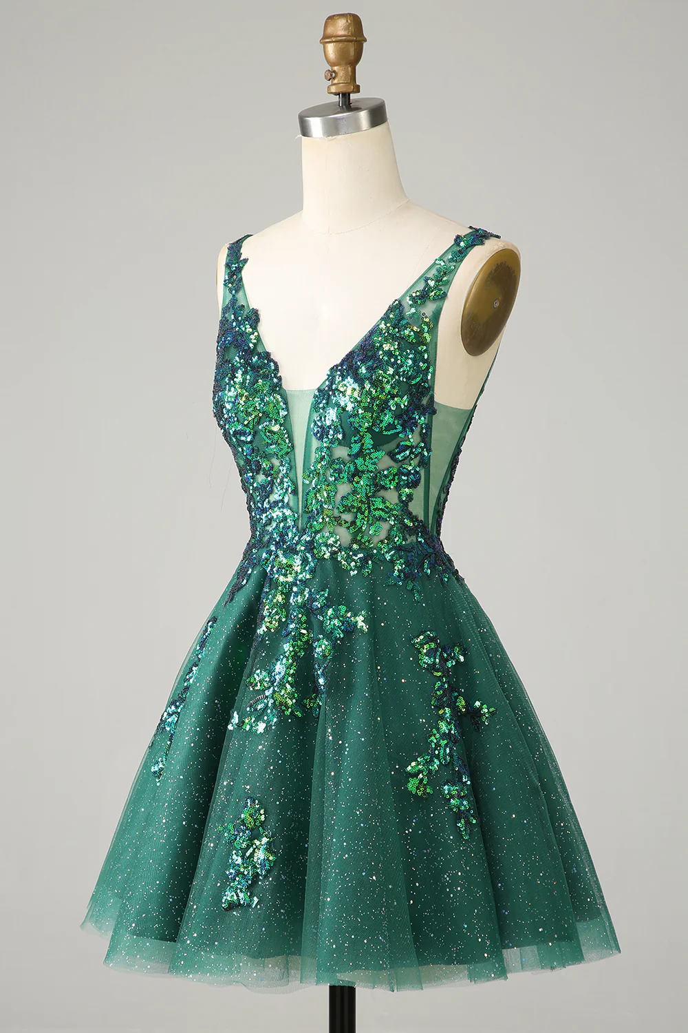 Orange A Line Glitter Homecoming Sukienka z cekinami - Image 15