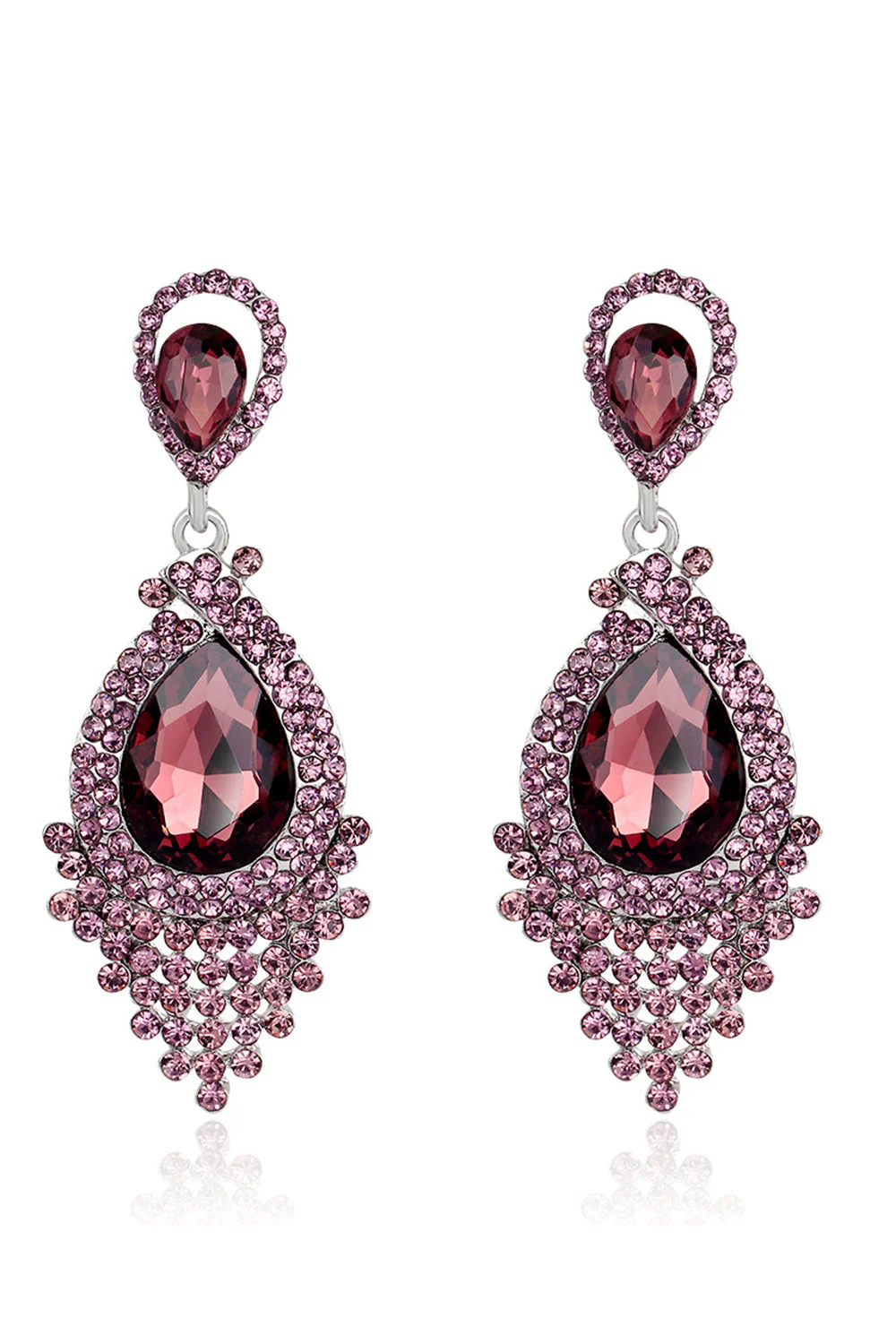 Panna Młoda Alloy Rhinestone Kolczyki w kształcie łzy szampana (1para) - Image 7