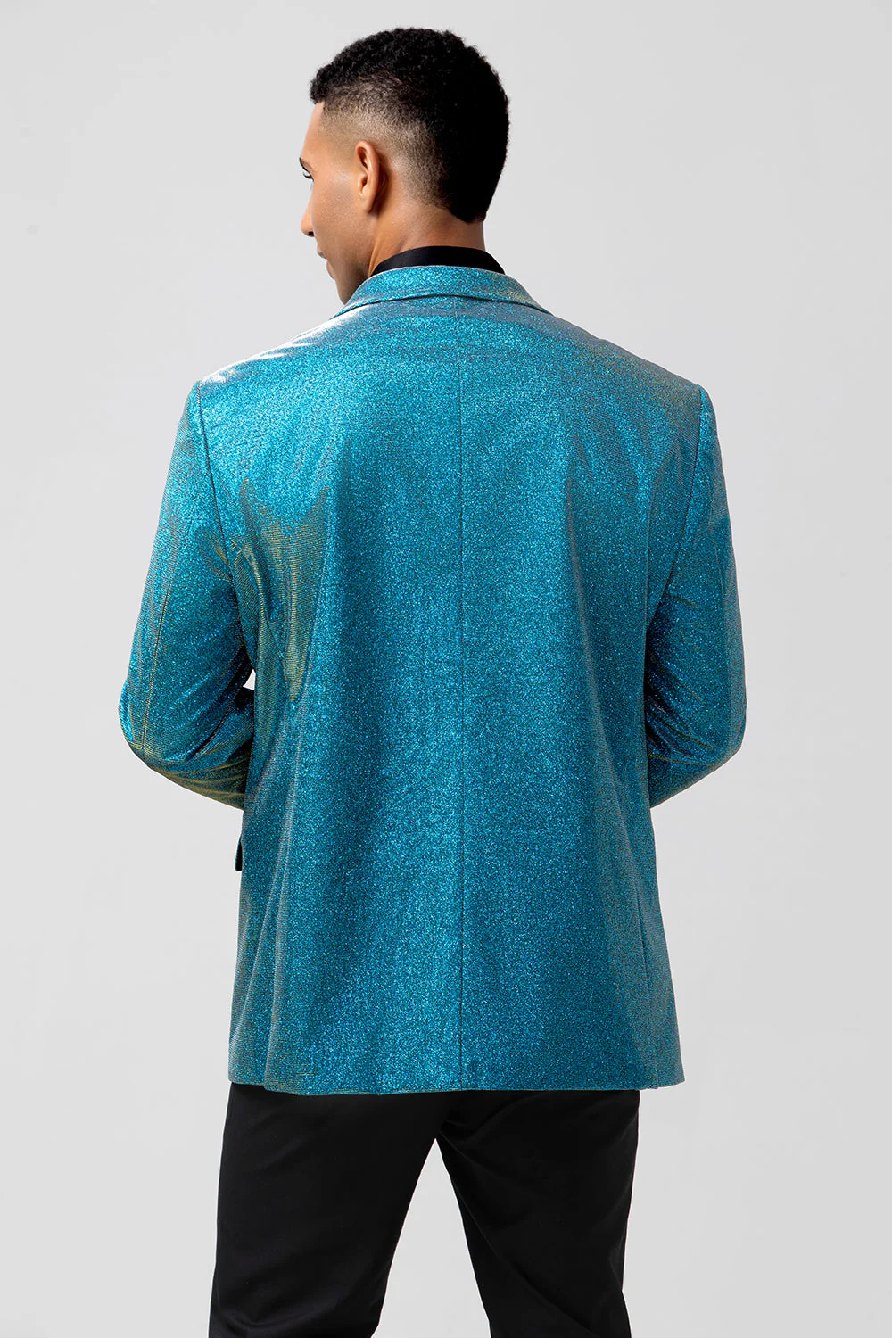 Peacock Blue Peak Lapel One Button 2-częściowe męskie garnitury balowe - Image 2