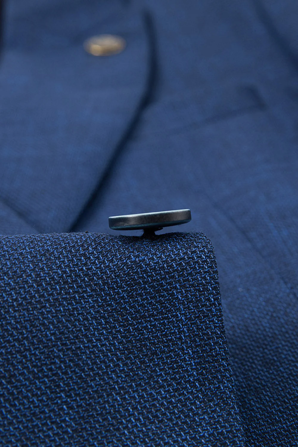 Peacock Blue Peak Lapel One Button 3-częściowe męskie garnitury - Image 7