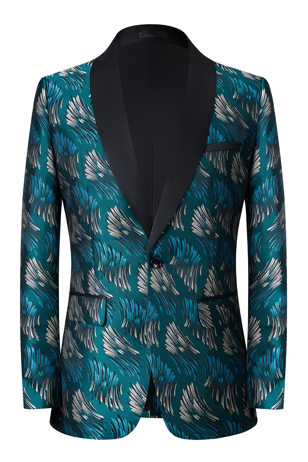 Peacock Green Szal Lapel 2 Sztuki Męskie Garnitury - Image 2