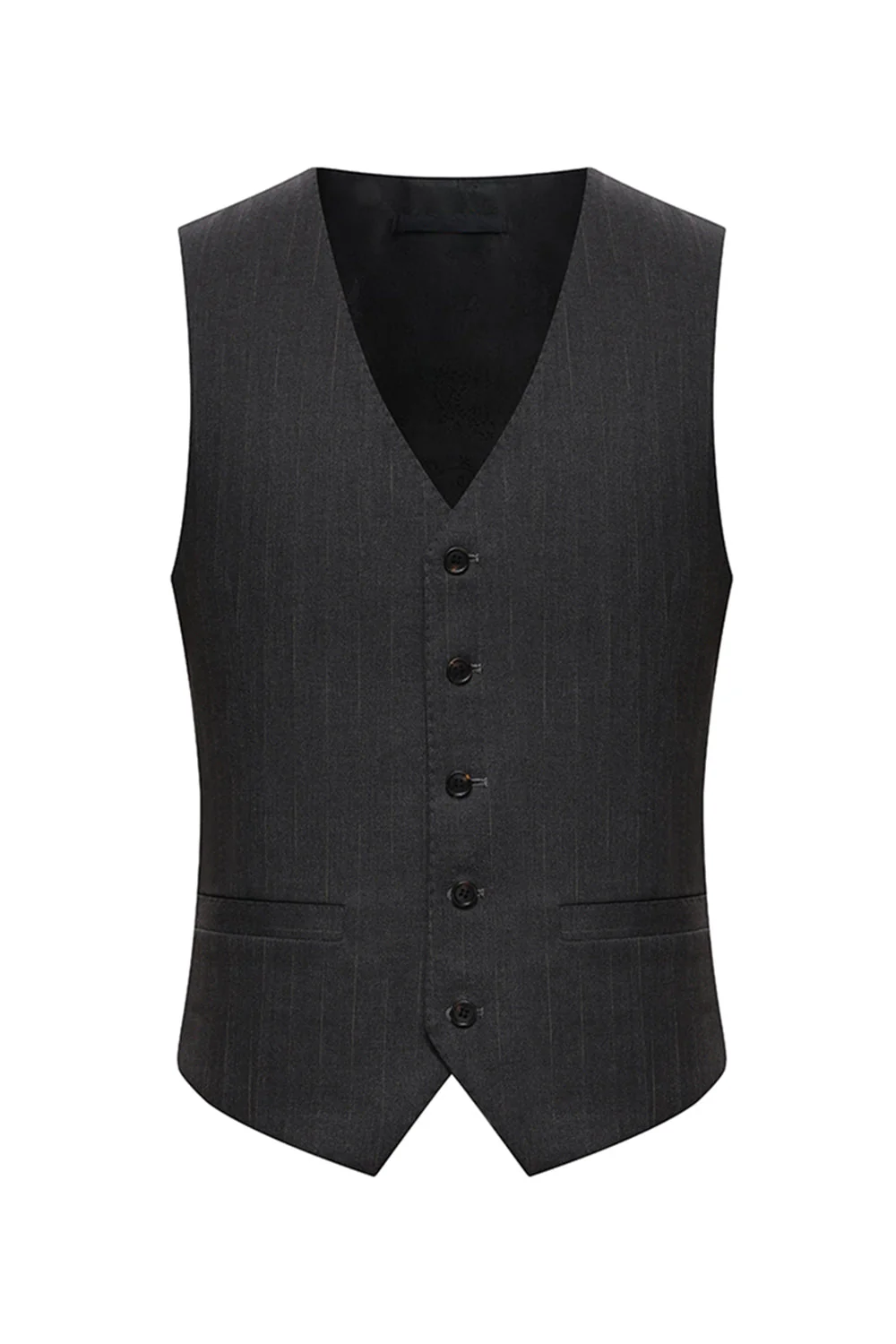 Peak Lapel 3-częściowe jednorzędowe kawowe garnitury męskie - Image 5