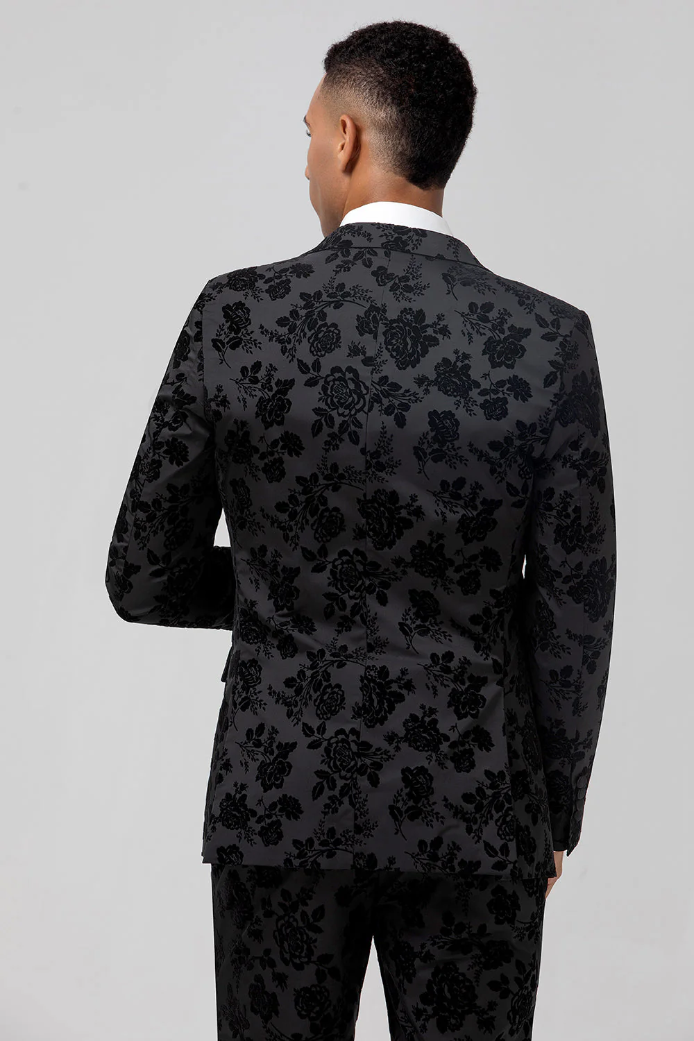 Peak Lapel żakard 3-częściowe męskie garnitury balowe z jednym guzikiem - Image 2
