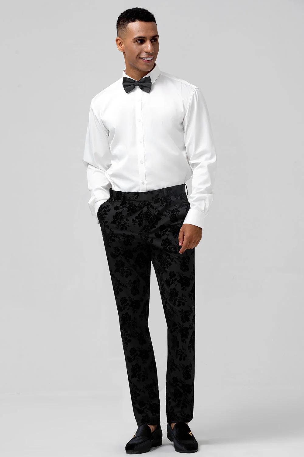 Peak Lapel żakard 3-częściowe męskie garnitury balowe z jednym guzikiem - Image 6