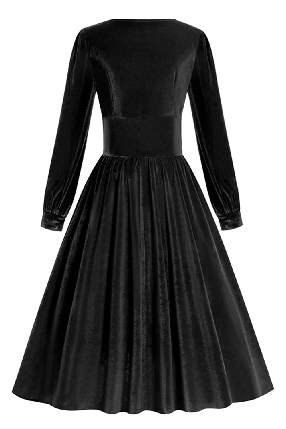 Plisowana Sukienka Z Długimi Rękawami W Stylu Vintage Z Lat 1950. - Image 2