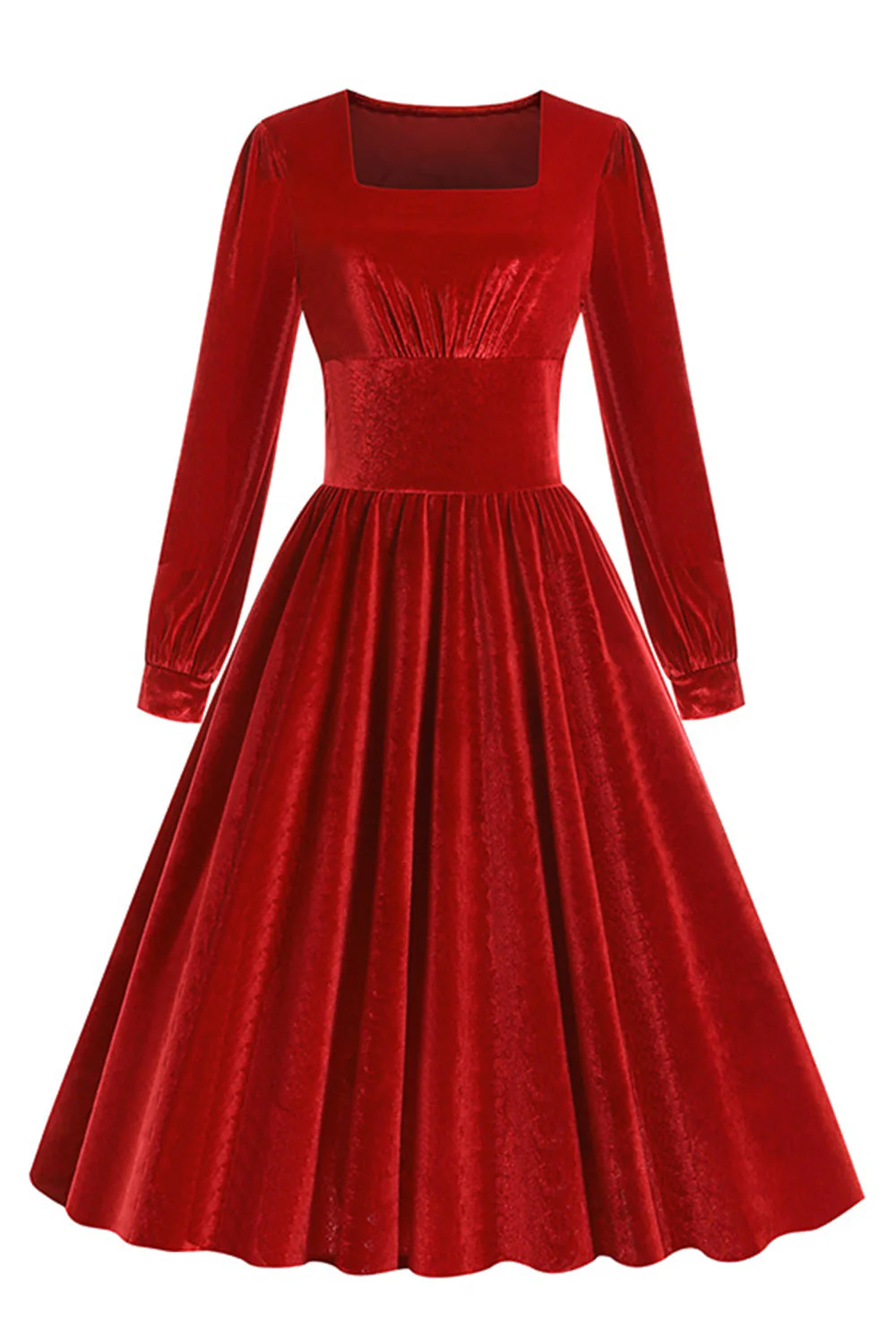 Plisowana Sukienka Z Długimi Rękawami W Stylu Vintage Z Lat 1950. - Image 4
