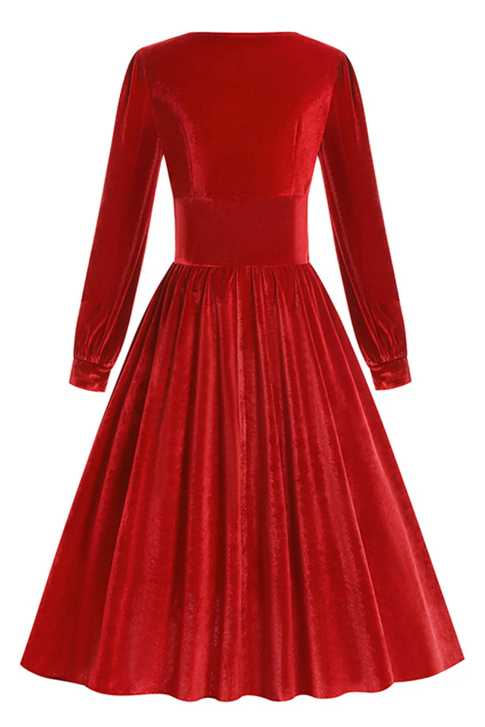 Plisowana Sukienka Z Długimi Rękawami W Stylu Vintage Z Lat 1950. - Image 5