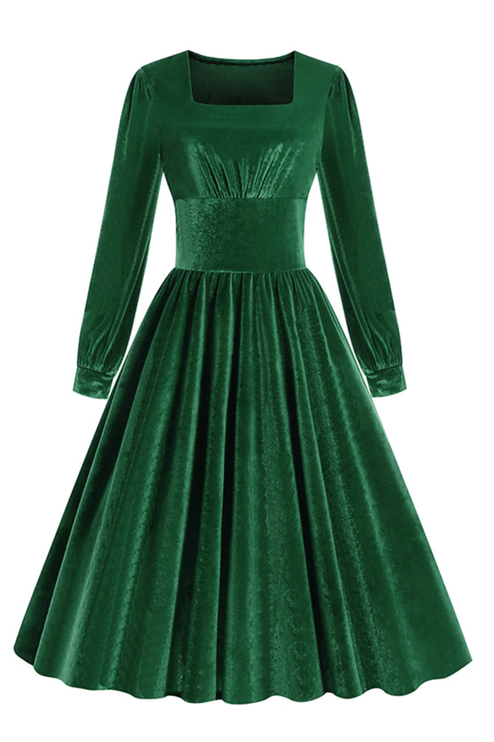 Plisowana Sukienka Z Długimi Rękawami W Stylu Vintage Z Lat 1950. - Image 6