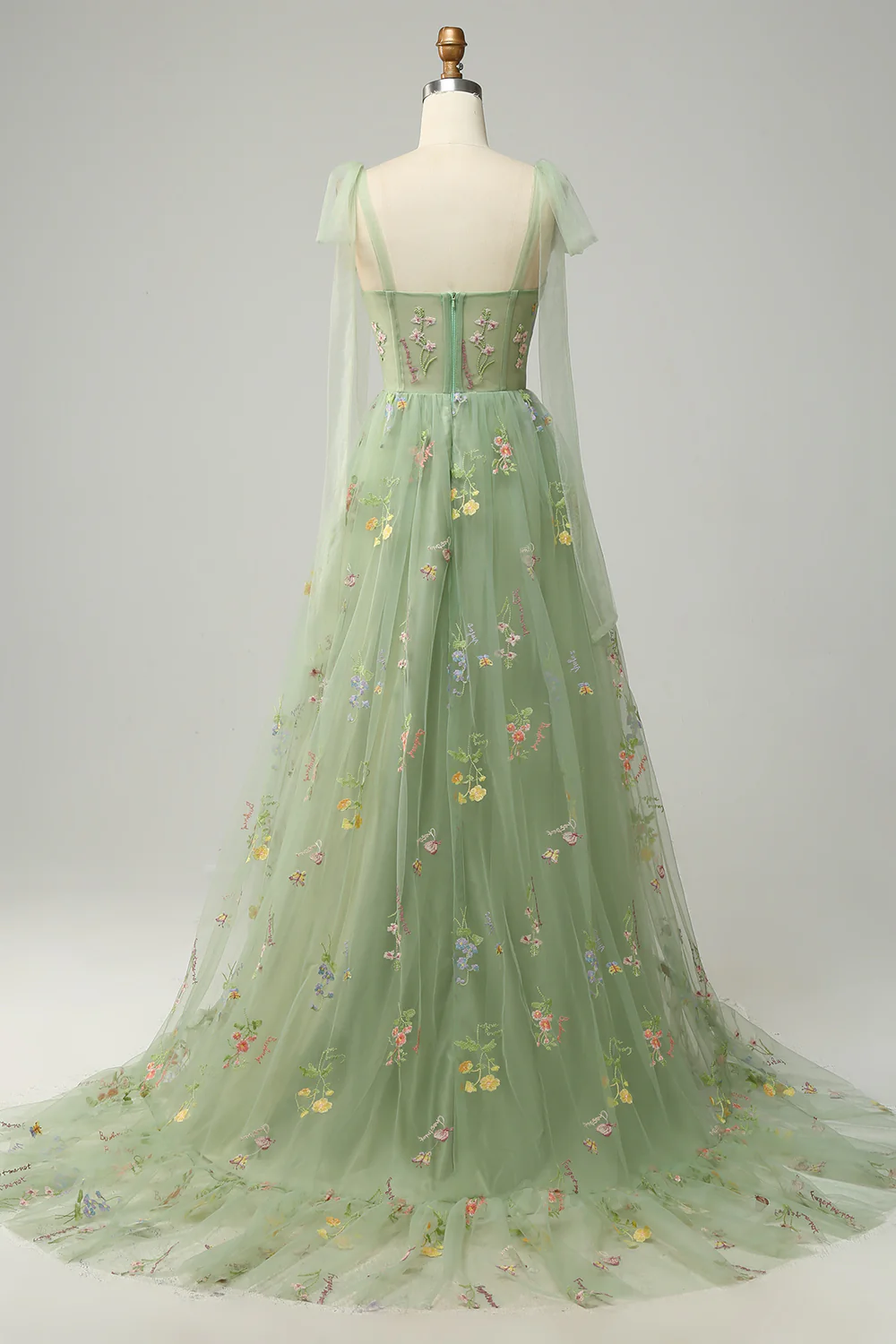 Plus Size Tiulowa Fioletowe Sukienka Na Studniówkę z Gorsetem z Haftem - Image 13