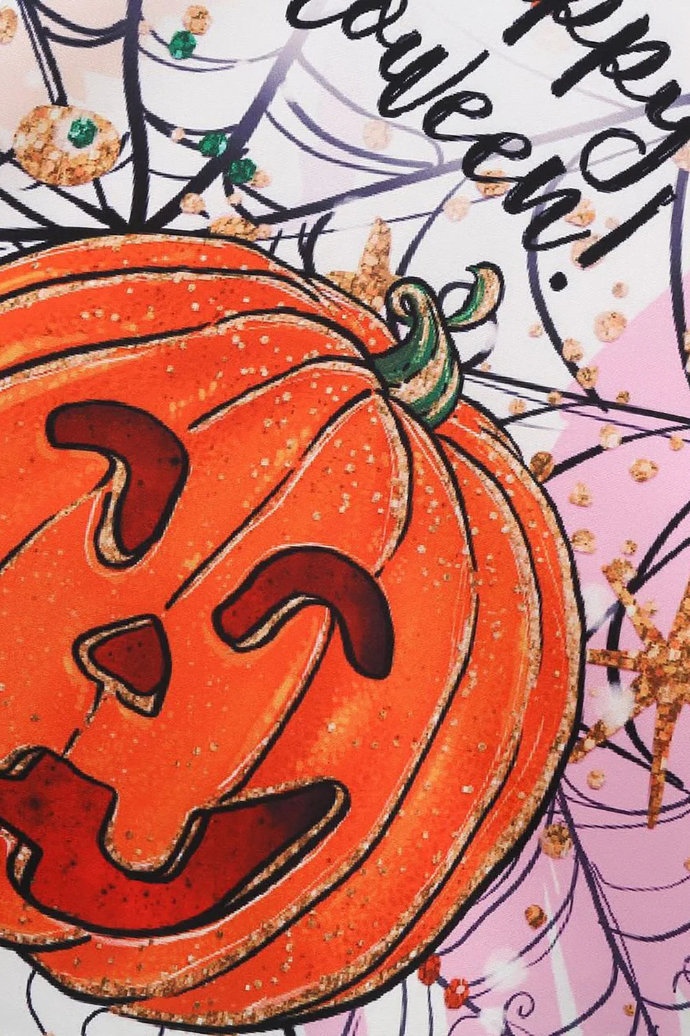 Pomarańczowa Sukienka Vintage Z Nadrukiem Dyni Na Halloween - Image 14