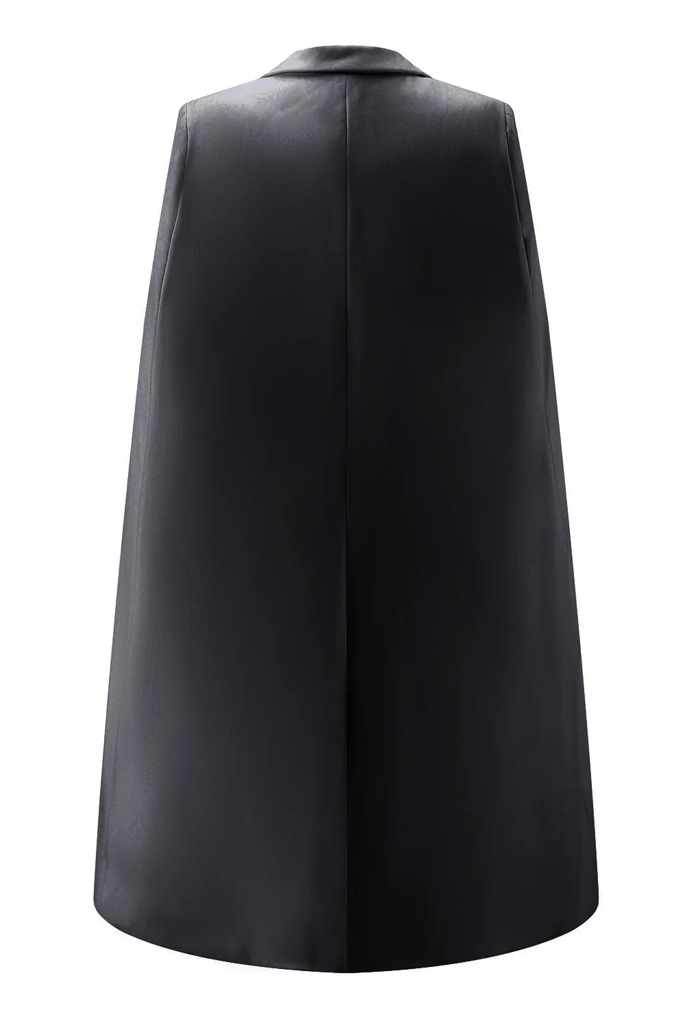 Biała mini sukienka do pracy z klapami bodycon z klapami i peleryną - Image 10