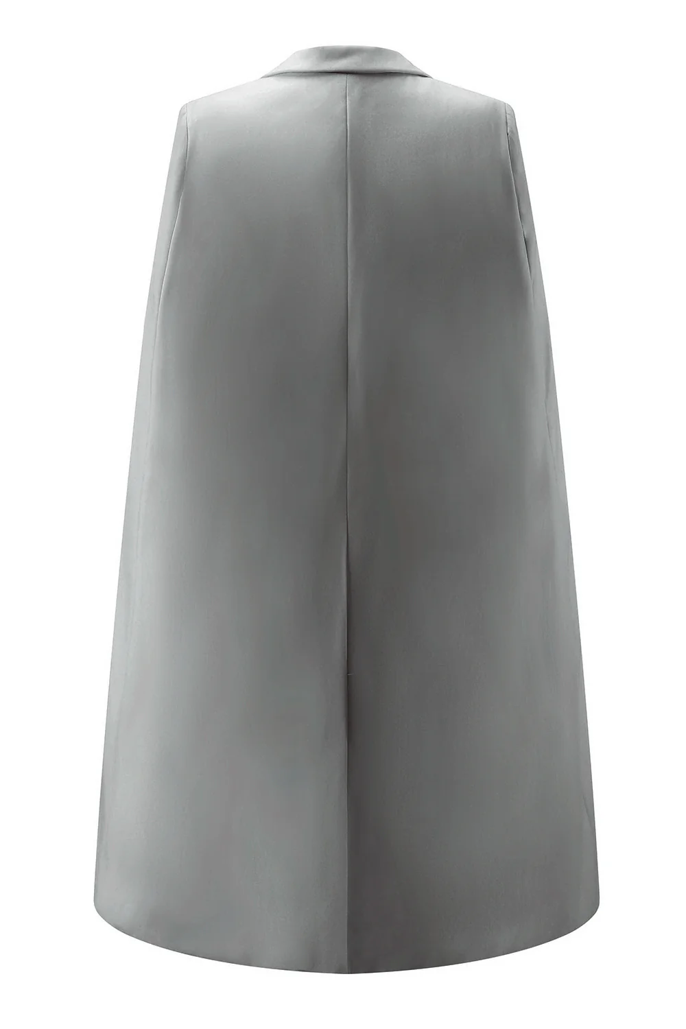 Biała mini sukienka do pracy z klapami bodycon z klapami i peleryną - Image 12